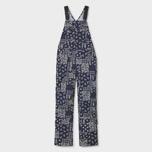 Duluth Women's Heirloom Gardening Bib Overalls L -29 Navy Bandana